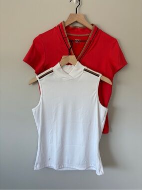 TAIL Golf Top Bundle M Performance Polo and Mock Neck Polo Tennis Pickleball